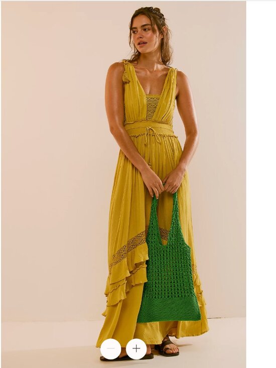 Free People Dresses & Skirts - Free People Santa Maria Maxi Dress Mossy Gold Mustard Yellow Medium